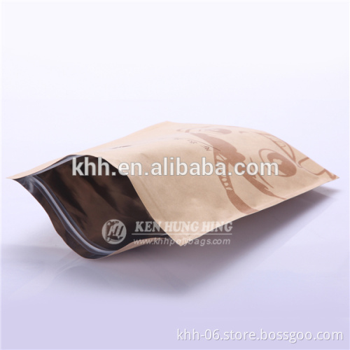 kraft paper stand up pouch for coffee